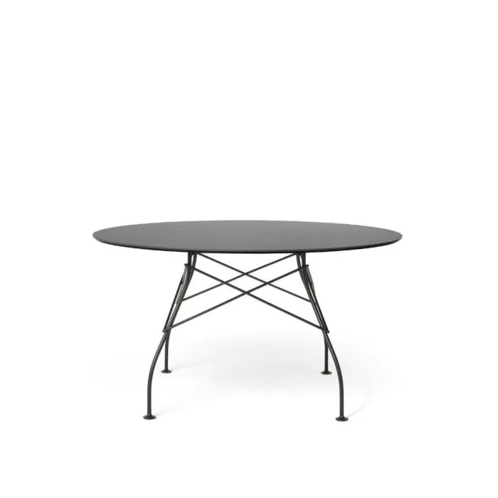 Laatste Versie Kartell Glossy Outdoor tafel-Zwart-zwart-∅ 128 cm