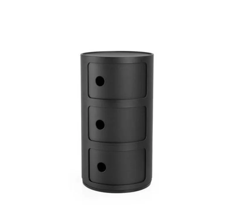 Kartell Componibili Recycled kastje-Zwart-3 hoog Uitverkoop