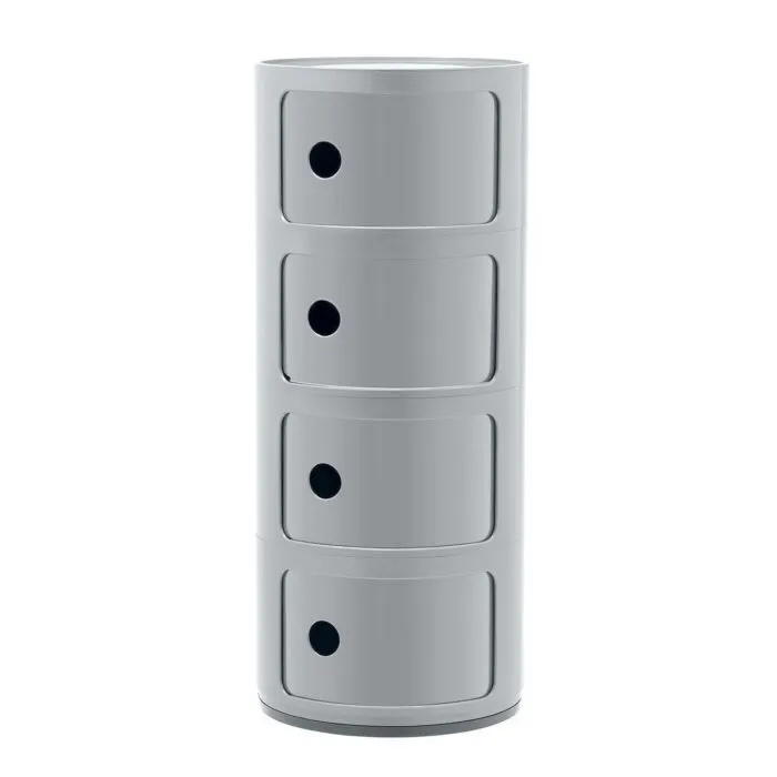 Kartell Componibili kastje -4 hoog-Zilver Koop Vandaag