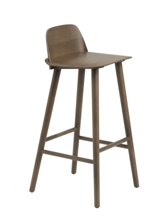 muuto Nerd barkruk-Zithoogte 75 cm-Stained Dark Brown Laatste Kans