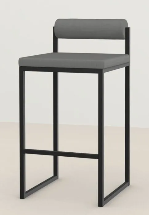 Snelle Levering Studio HENK Bolster Bar Stool zwart frame-86 cm-Cube Grey 65