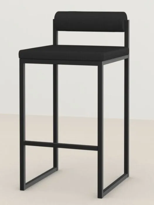 Studio HENK Bolster Bar Stool zwart frame-86 cm-Cube Black 61 Weekendaanbieding