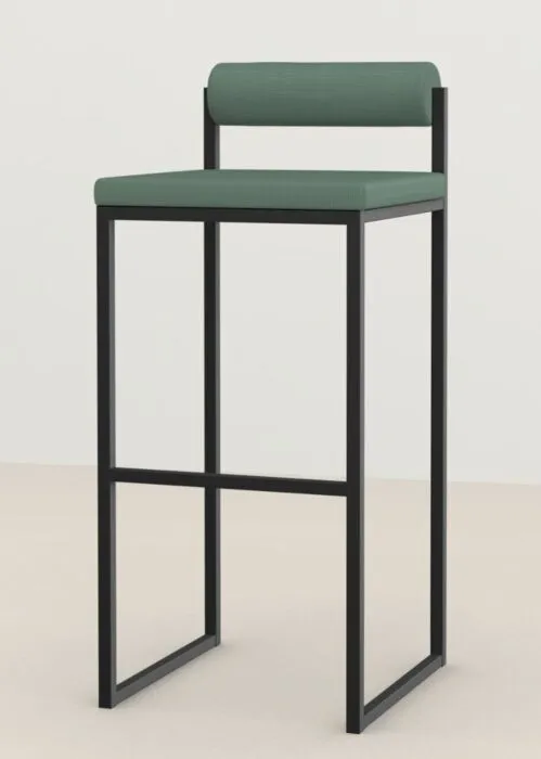 Studio HENK Bolster Bar Stool zwart frame-98 cm-Cube Niagara 158 Gereduceerde Prijs