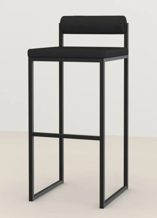 Studio HENK Bolster Bar Stool zwart frame-98 cm-Cube Black 61 Tijdelijk Beschikbaar