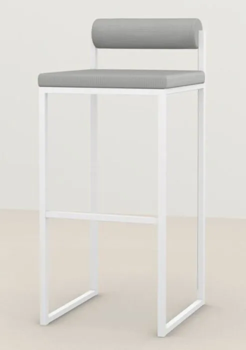 Studio HENK Bolster Bar Stool wit frame-Cube Light Grey 60-98 cm Beperkte Voorraad