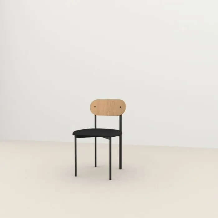 Goedkoop Studio HENK Oblique Chair zwart frame-Cube Black 61-Hardwax oil light