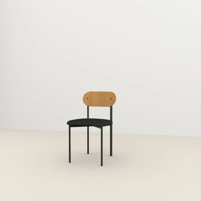 Aanbieding Studio HENK Oblique Chair zwart frame-Cube Black 61-Hardwax oil natural