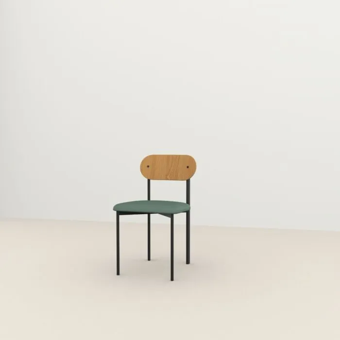 Dagaanbieding Studio HENK Oblique Chair zwart frame-Cube Niagara 158-Hardwax oil natural