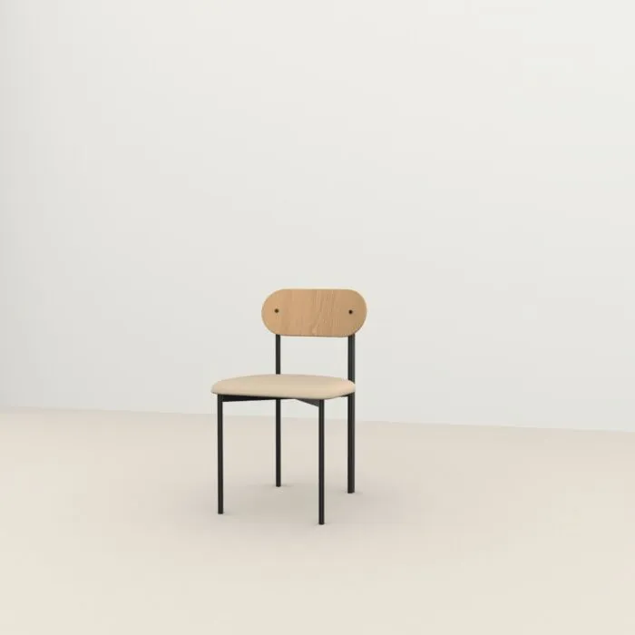 Weekendaanbieding Studio HENK Oblique Chair zwart frame-Cube Natural 01-Hardwax oil light
