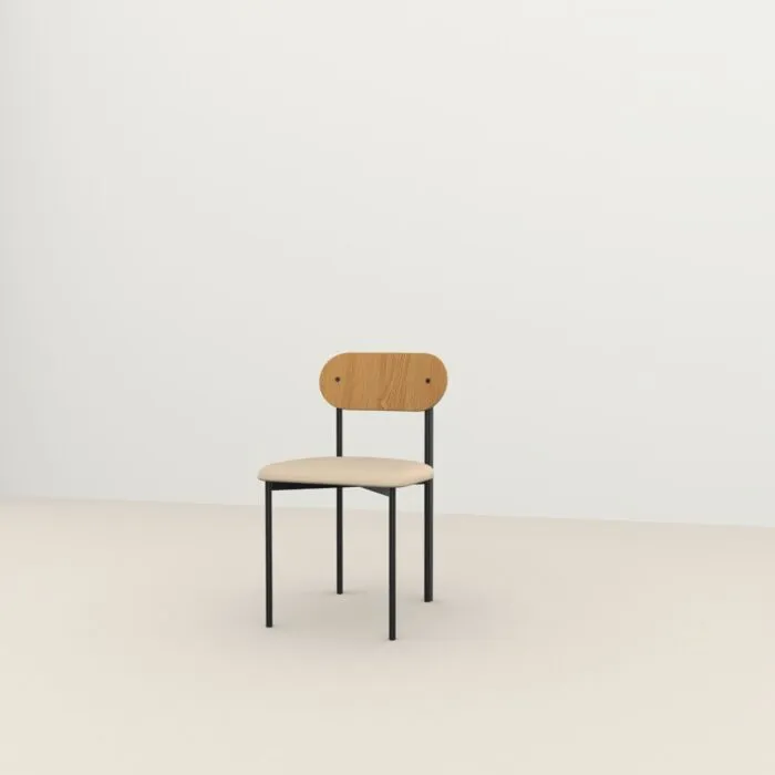 Gecertificeerd Studio HENK Oblique Chair zwart frame-Cube Natural 01-Hardwax oil natural
