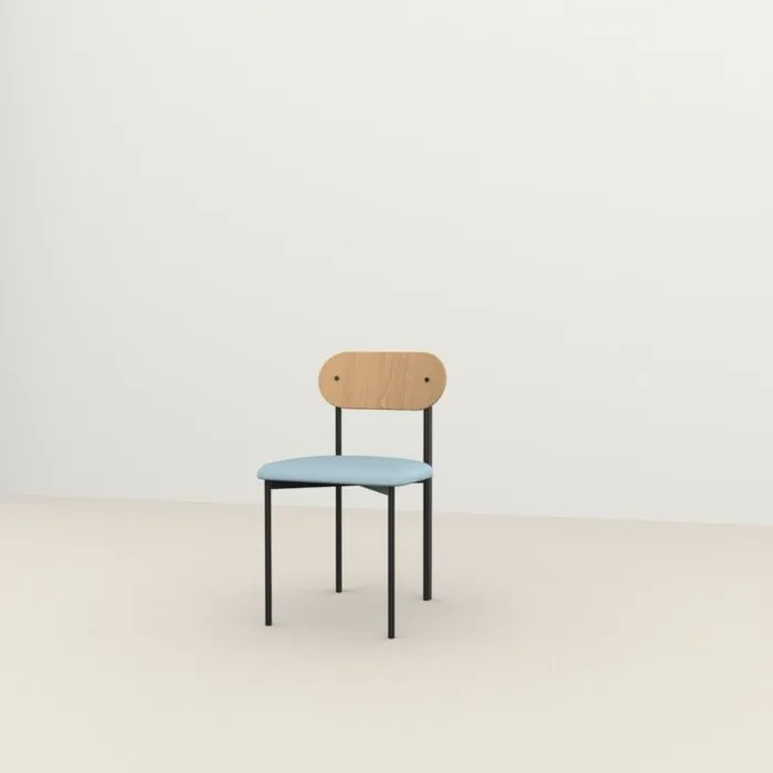 Studio HENK Oblique Chair zwart frame-Cube Iceblue 43-Hardwax oil light Must-Have