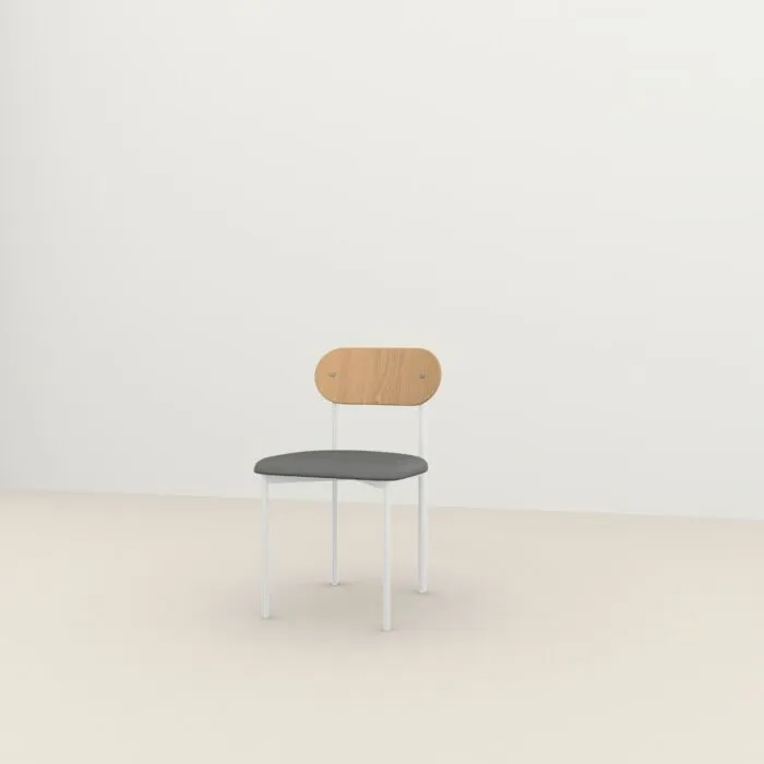 Speciale Aanbieding Studio HENK Oblique Chair wit frame-Cube Grey 65-Hardwax oil light