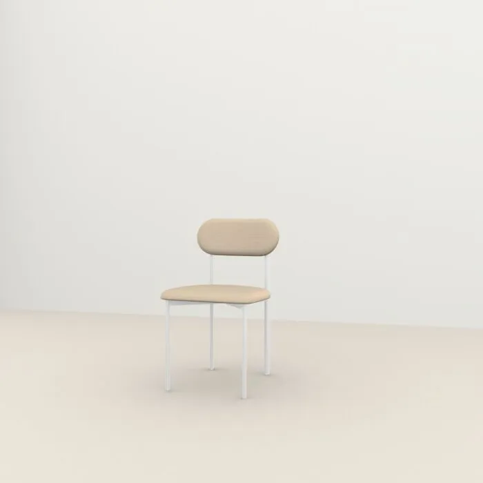 Uitverkoop Studio HENK Oblique Chair bekleed wit frame-Cube Natural 01