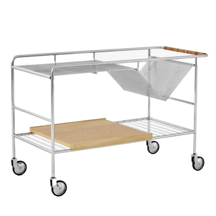 Betaalbaar &tradition Alima NDS1 trolley-Chrome/Eiken
