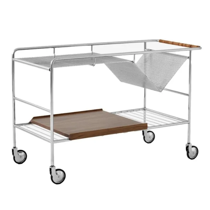 Korting &tradition Alima NDS1 trolley-Chrome/Walnoot
