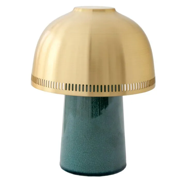 Koop Vandaag &tradition Raku SH8 Portable tafellamp-Blue Green/Brass