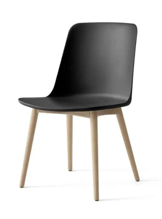 &tradition Rely HW71 eetkamerstoel - Eiken onderstel-Black Rechtstreeks Van De Fabrikant