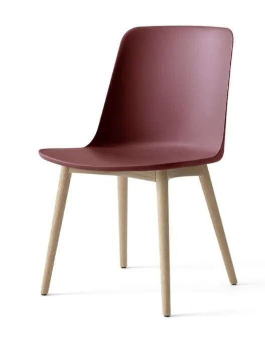 Tijdelijk Beschikbaar &tradition Rely HW71 eetkamerstoel - Eiken onderstel-Red Brown