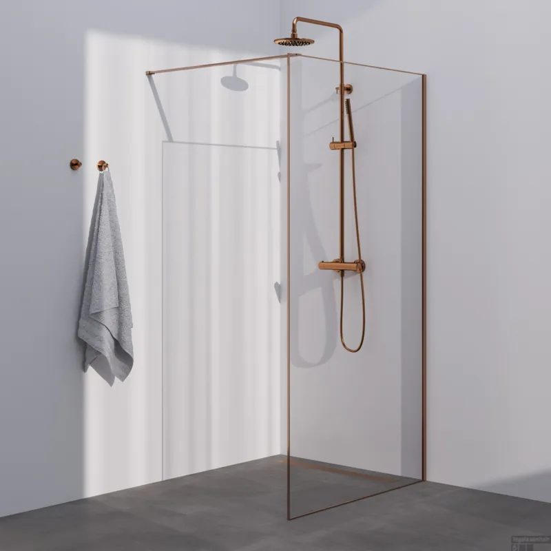 BRAUER Season inloopdouche model D helder glas 120x200 incl. glascoating Season-Koper Premium