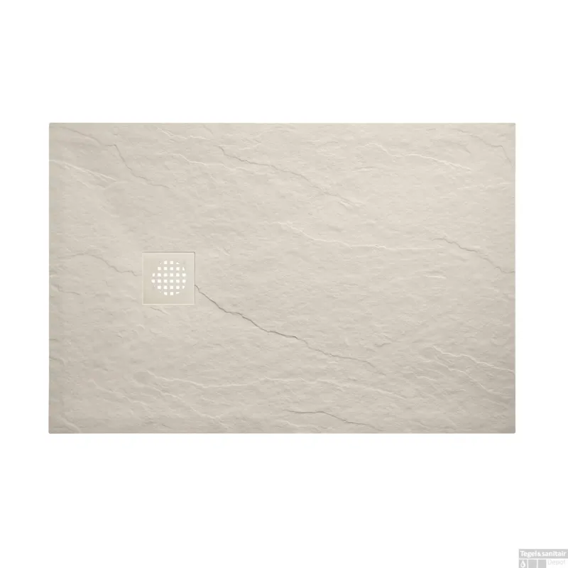 Douchebak Wiesbaden Stonea Antislip Composiet 90x140x3 cm Inkortbaar Beige Beperkte Voorraad