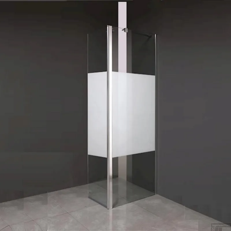 Zijwand Inloopdouche Athena met Draaibaar Hoekpaneel Middenband 45x200 cm 8 mm NANO Glas Nu Kopen