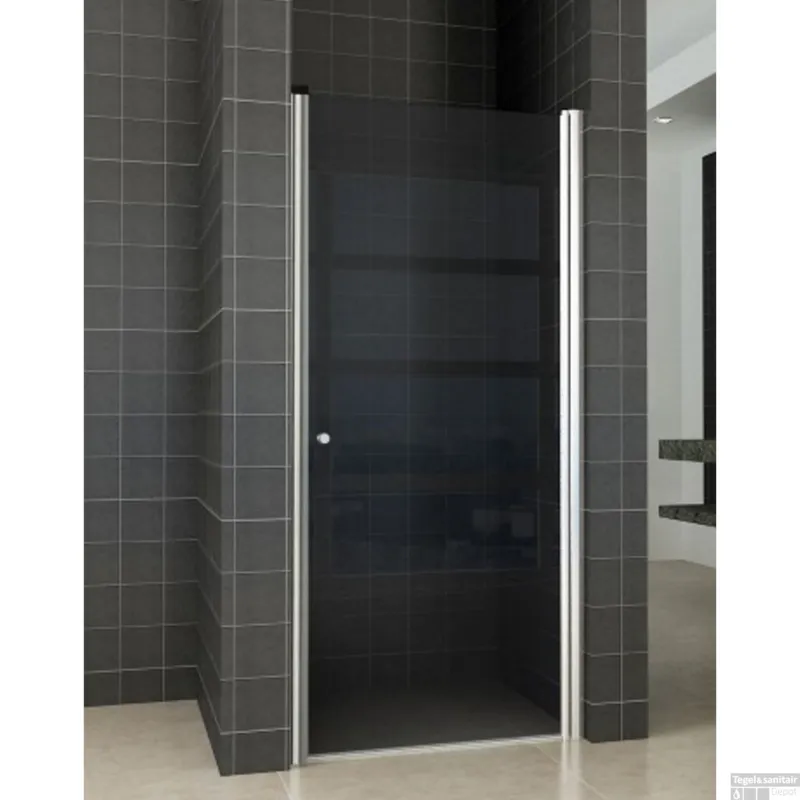 Beperkt Aanbod BWS Douchedeur Profiel 90x202cm 8mm NANO Omkeerbaar Rookglas Nisdeur