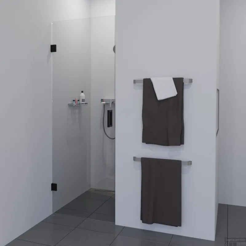 BWS Douchedeur Medena Profielloos 90x200cm Scharnieren Zwart Nisdeur Seizoensaanbieding