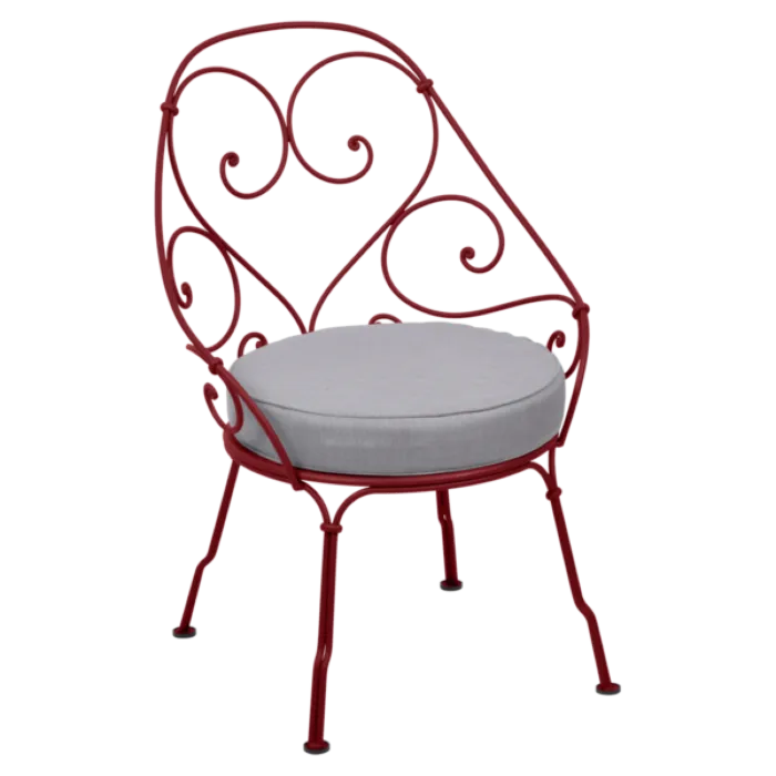 Aanbieding Fermob 1900 fauteuil met flannel grey zitkussen-Chili