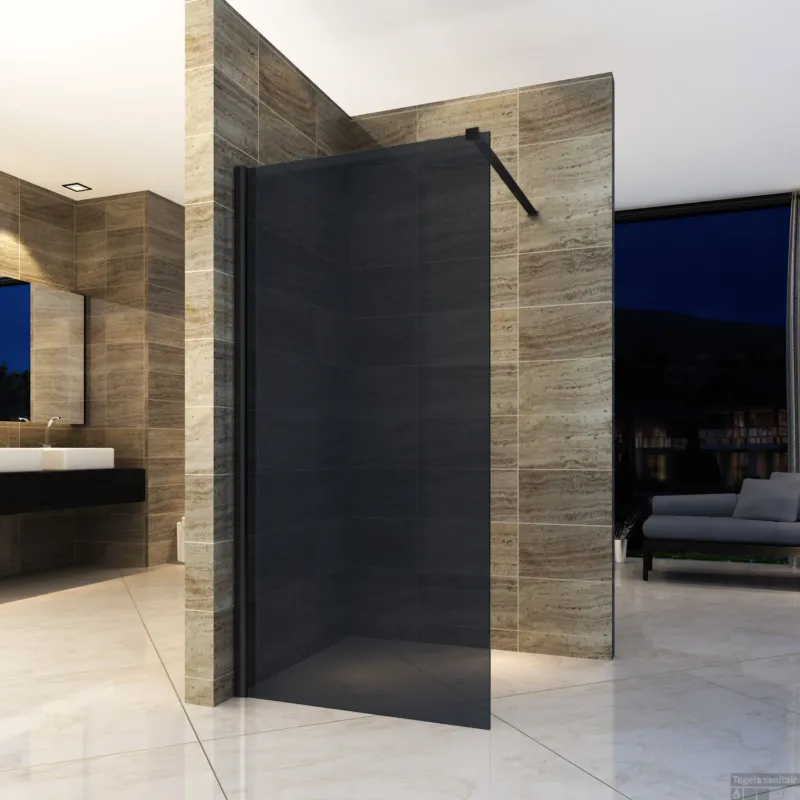 Betrouwbaar BWS Douchewand 8mm 140x200cm Rookglas Nano coating Inloopdouche