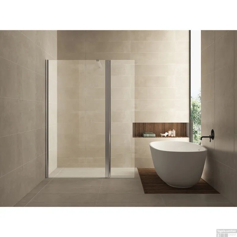 Wiesbaden zijwand 30x200 cm + scharnierprofiel 10mm NANO glas Voordeelprijs