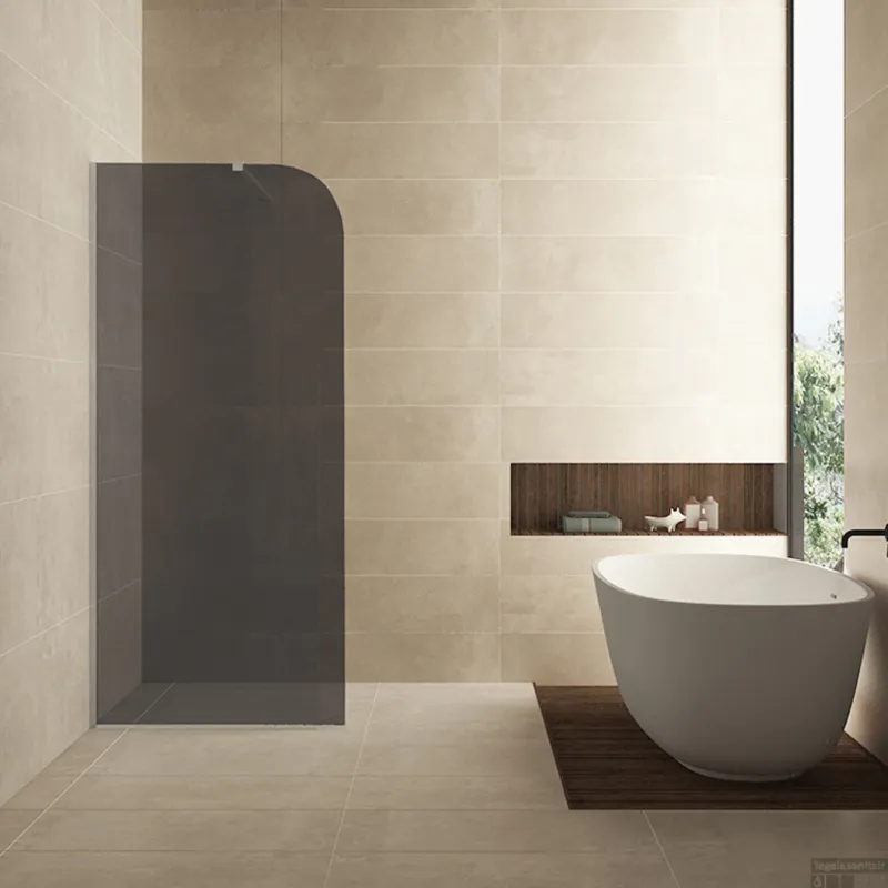 Express Levering Inloopdouche Wiesbaden Curvea 80x200 cm 8 mm Nano Rookglas