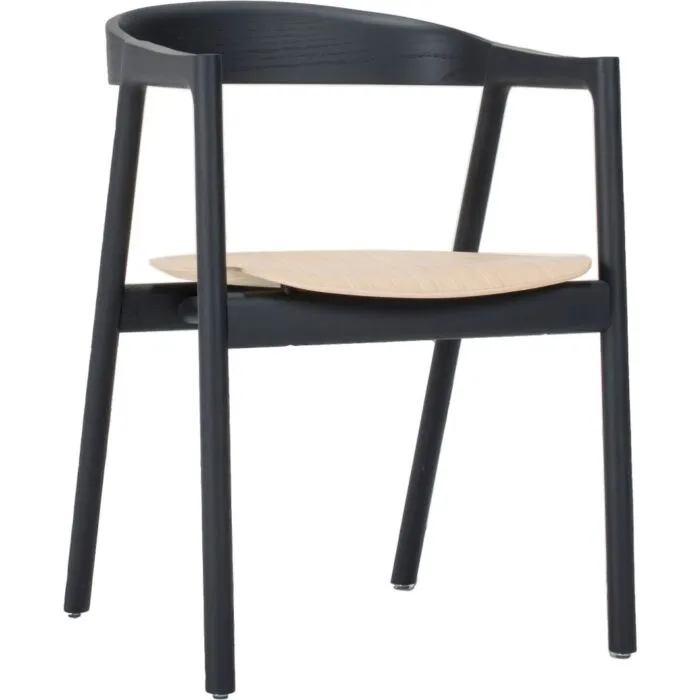 Beperkte Voorraad Gazzda Muna Oak Lacquered black Chair stoel-Eiken fineer/White oil