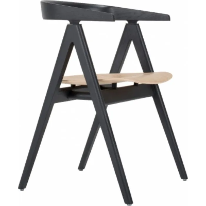 Gazzda Ava Oak Lacquered black Chair stoel-Eiken fineer/White oil Koop Vandaag