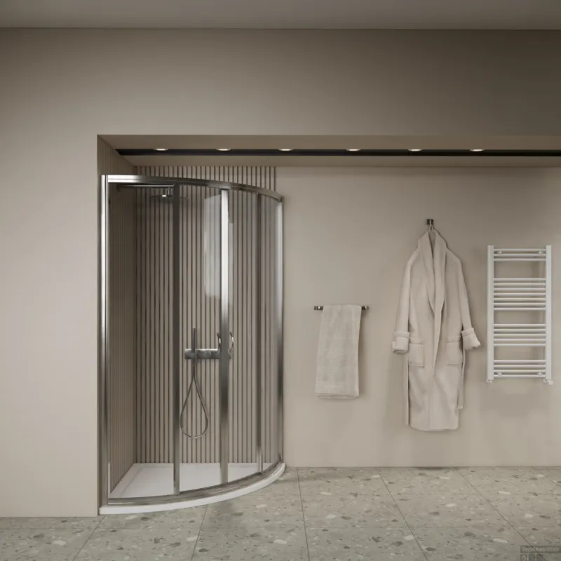 Populair Douchecabine BWS Ola 90x90x190 cm Kwartrond Schuif Chroom OP=OP