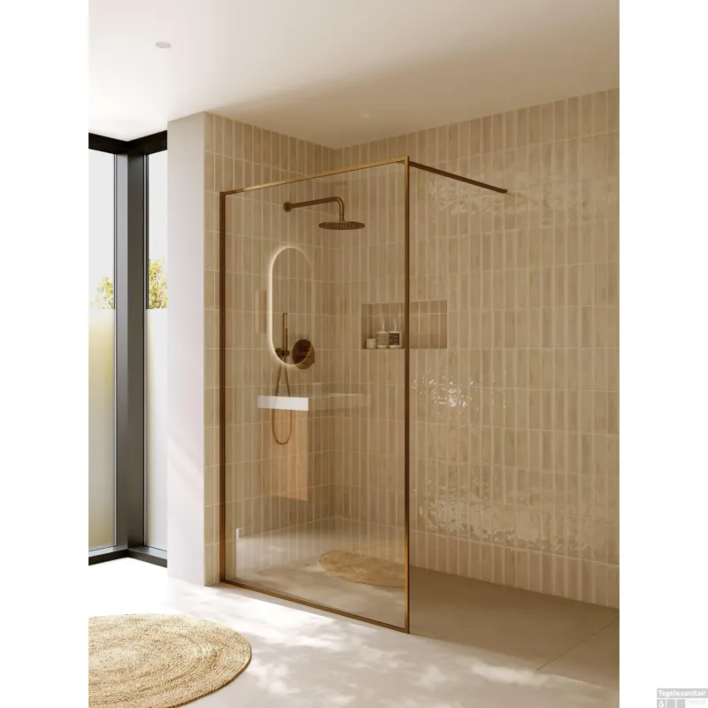 Beperkte Voorraad Inloopdouche Riho Define 400 Mat Koper 120x200 cm Incl. Stabilisatiestang
