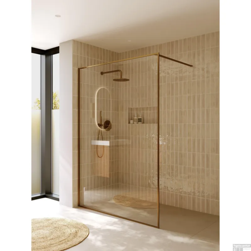 Koopje Inloopdouche Riho Define 400 Mat Koper 140x200 cm Incl. Stabilisatiestang
