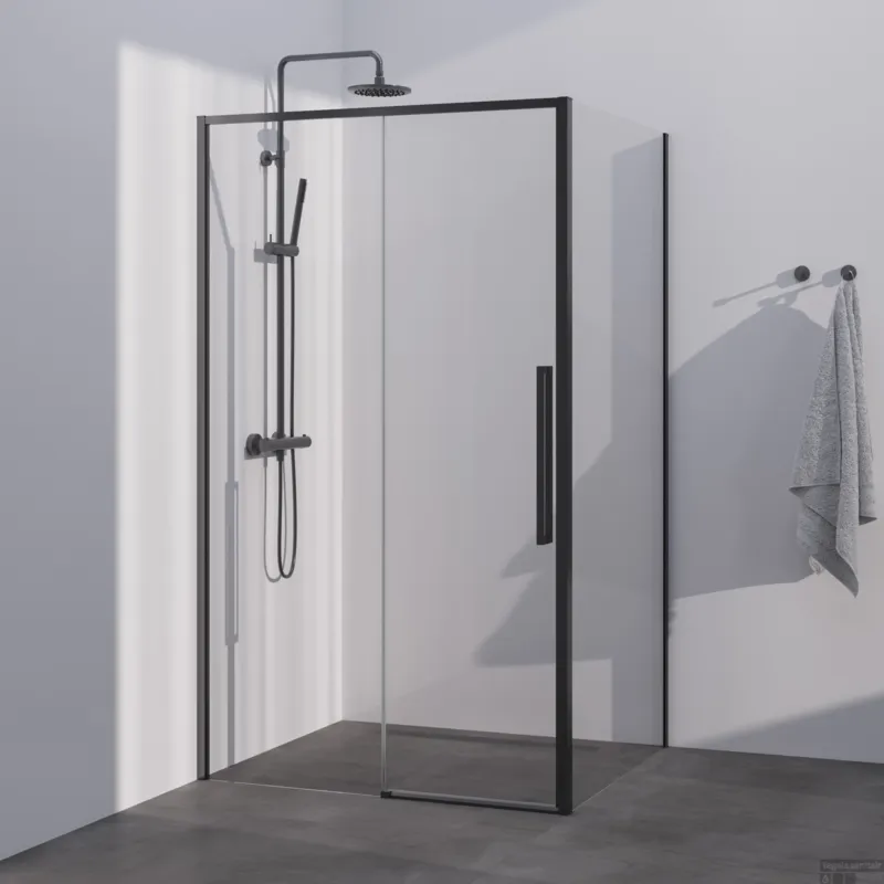 Beperkte Voorraad BRAUER Season douchecabine model B met schuifdeur helder glas 120x90x200 omkeerbaar incl. glascoating Season-Gunmetal