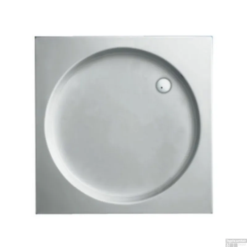 Fabrieksprijs Douchebak Plieger Luxury Kunststof Acryl Vierkant Met Ronde Inzet 90x90x9cm Wit
