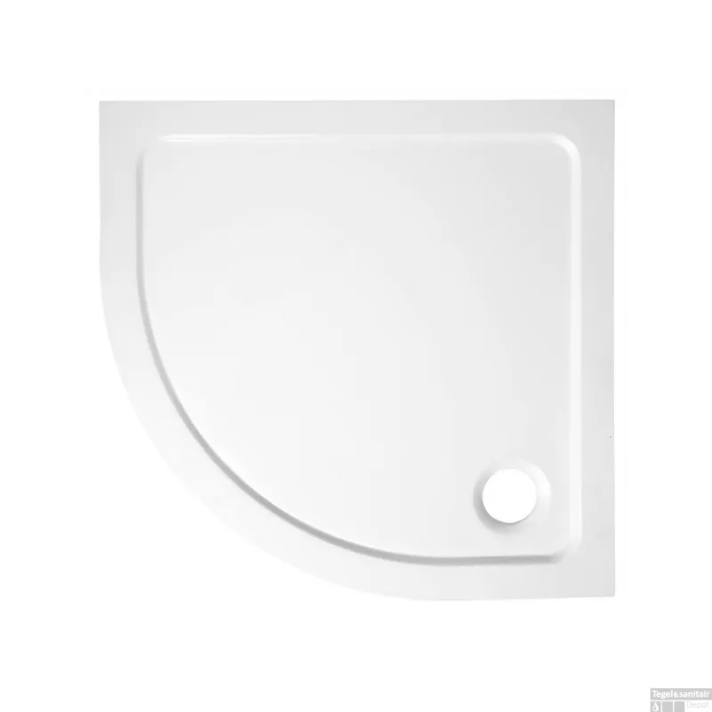 Douchebak Gegoten Marmer Sapho Aqualine 80x80x3 cm Kwartrond Wit Tijdelijk Beschikbaar