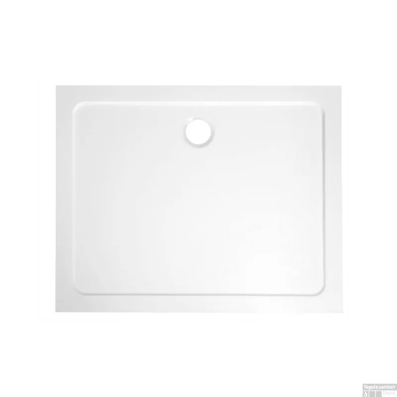 Douchebak Gegoten Marmer Sapho Aqualine 100x70x3 cm Rechthoek Wit Bestseller
