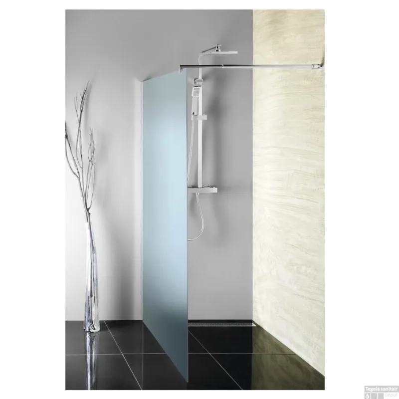 Beperkte Voorraad Inloopdouche Sapho Walk-In 110x190 cm met Muurprofiel Chinchilla Glas