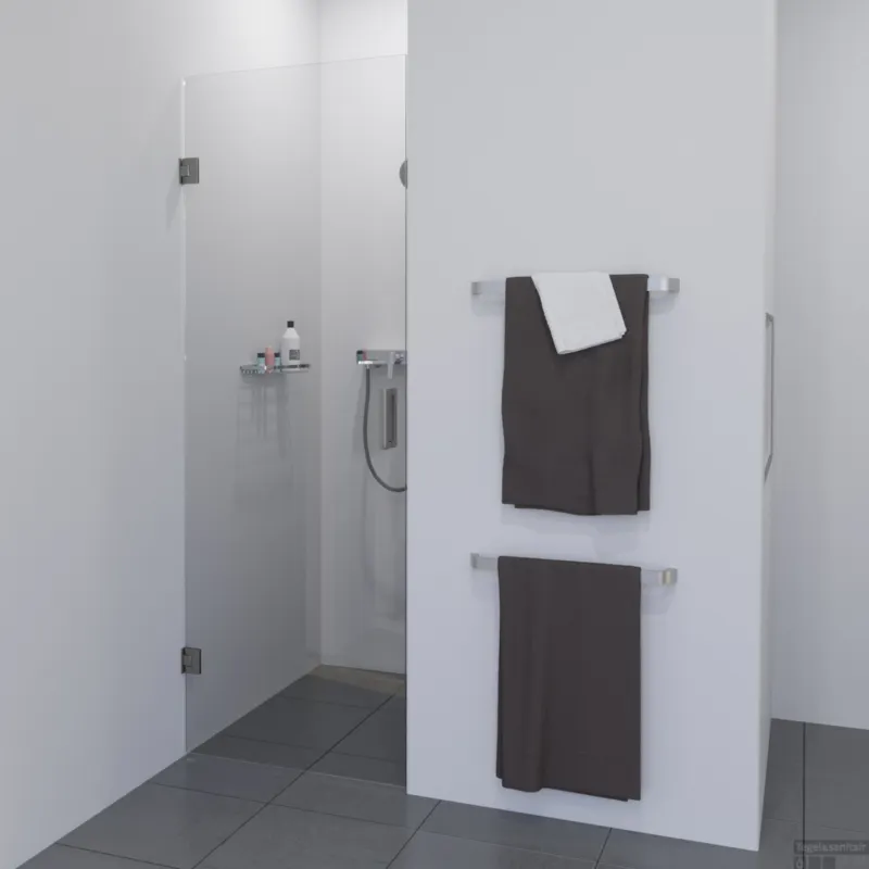 Voordeelprijs BWS Douchedeur Medena Profielloos 70x200cm Scharnieren RVS Nisdeur