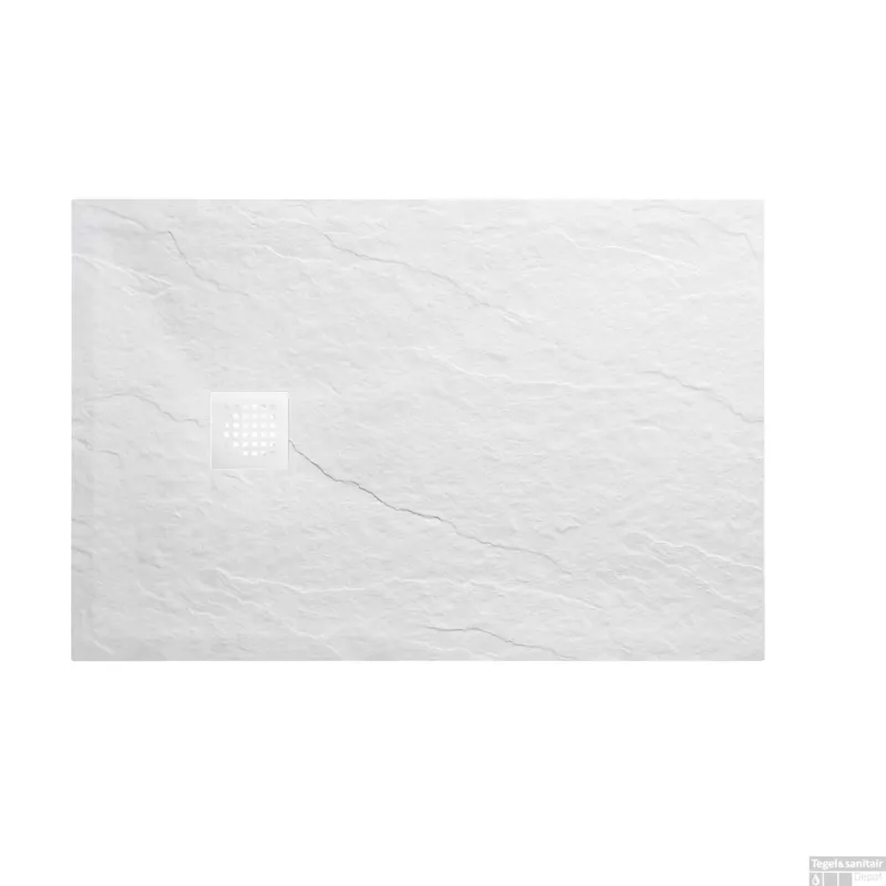 Douchebak Wiesbaden Stonea Antislip Composiet 80x90x3 cm Inkortbaar Mat Wit Uitverkoop