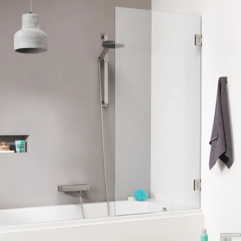 Korting Badwand by Sealskin ‘I AM‘ 75x160 cm RVS 1 deel Helder Antikalk glas
