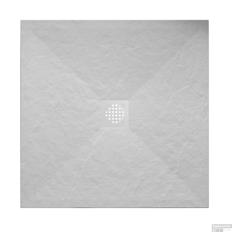 Douchebak Wiesbaden Stonea Antislip Composiet 90x90x3 cm Inkortbaar Mat Wit Tijdelijk Beschikbaar
