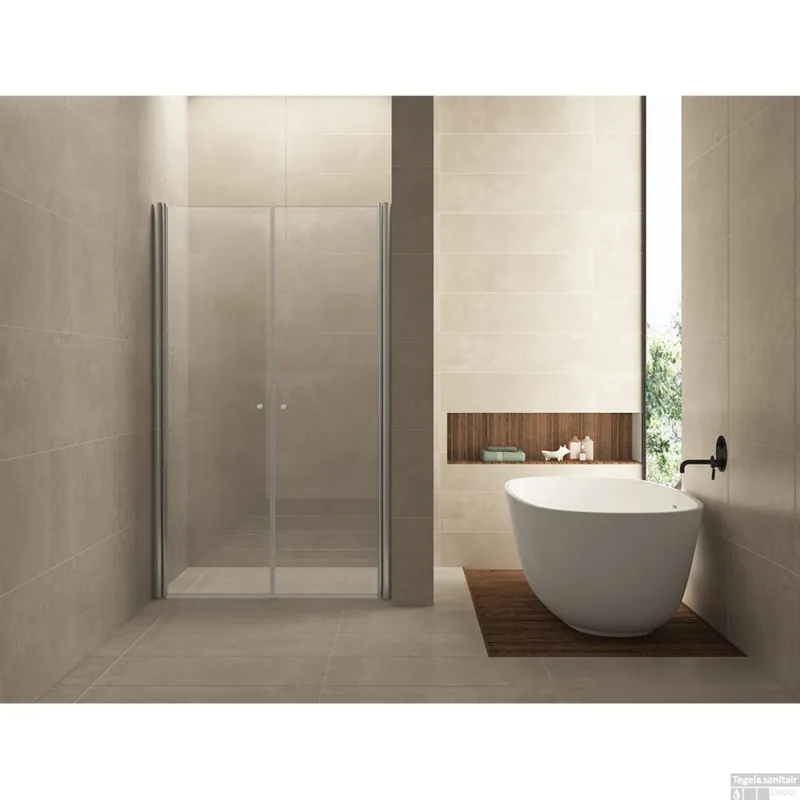 Wiesbaden Douchedeur 2 Pendeldeuren 120x200cm 6mm NANO coating glas Chroom Nisdeur Must-Have