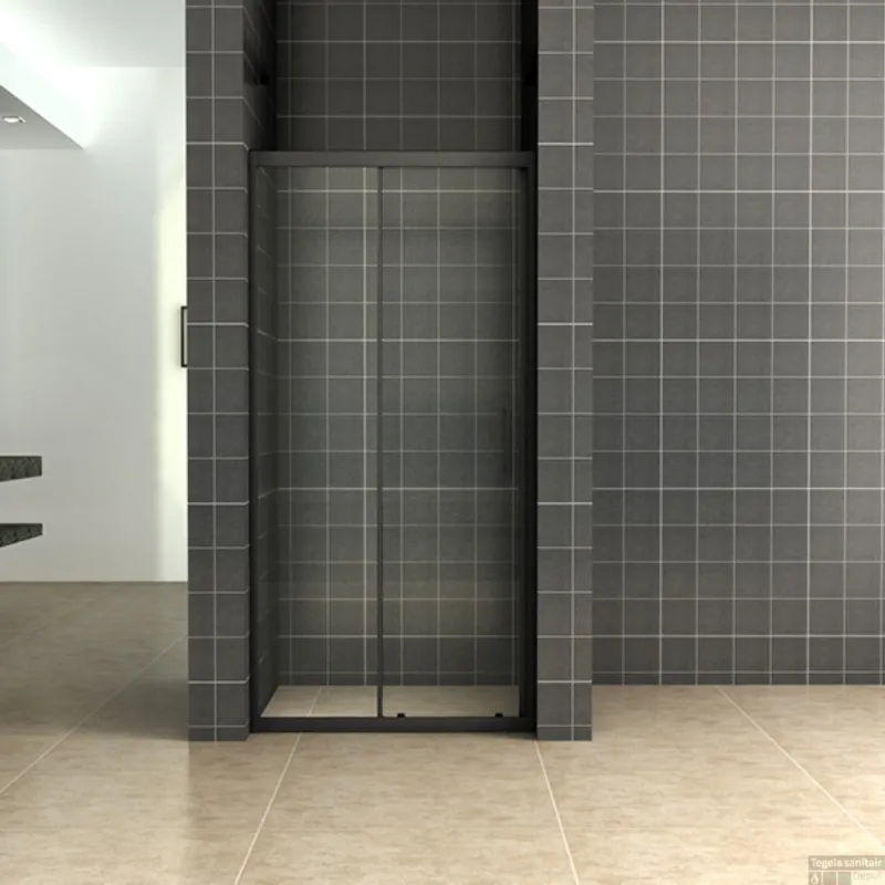 Weekendaanbieding Schuifdeur BWS Vidrios Douchedeur 100x200 cm 8 mm NANO Mat Zwart