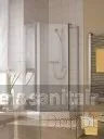 Direct Verzonden Kermi Ibiza Vijfhoek Segment 100cm. Onder/boven Profielloos Matzilver-helder Glas