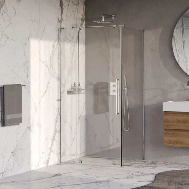 BRAUER Stellar douchecabine met draaideur helder glas 100x100x200 omkeerbaar incl. glascoating chroom Finale Uitverkoop