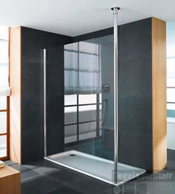 Kermi Walk-in Shower Wall Inloopdouche 118 X 200 Cm. Zilver Glans-helder Glas Laatste Versie
